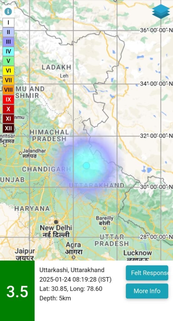 उत्तरकाशी में भूकंप के झटके, इतनी थी तीव्रता